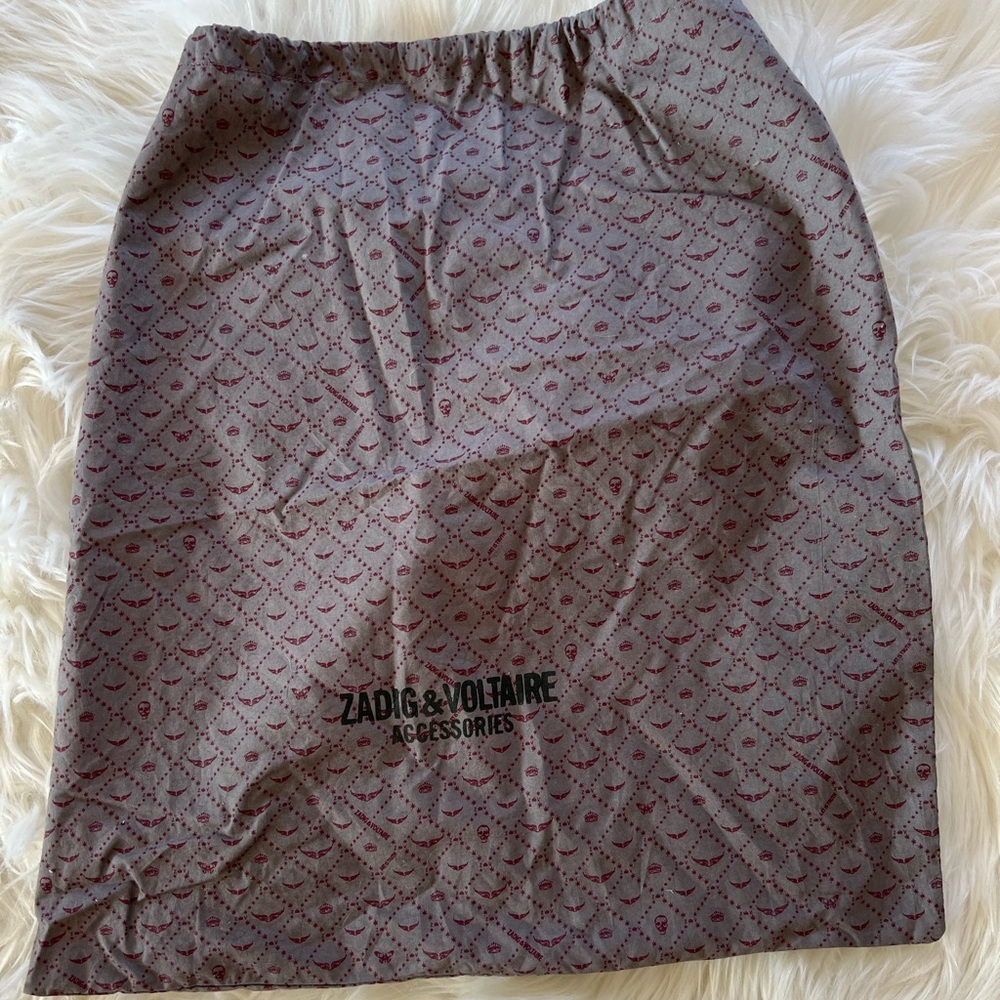 Zadig & Voltaire Gray & Red Dust Bag/Storage Bag